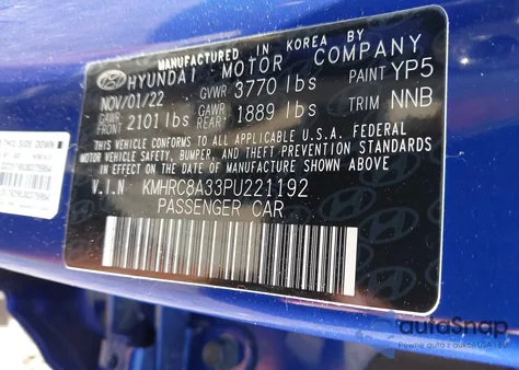 2023 Hyundai Venue Limited from USA, damaged, VIN KMHRC8A33PU221192